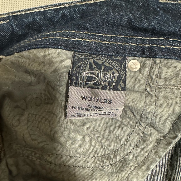 Dark denim Silver ladies jeans. Suki Flap 17”. - Picture 4 of 8